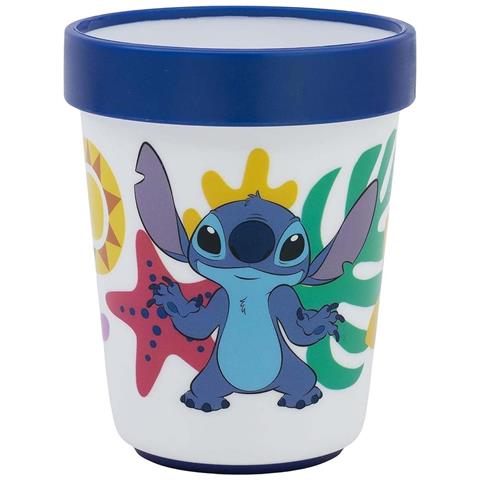 Tazza Antiscivolo 260 Ml Per Bambini Adatta Al Microonde Stitch, Bianco / Blu - Foto 1