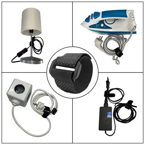 Hazarox Fascette Per Cavi Con Velcro 5 Metri 25 Fibbie Nere - Foto 2