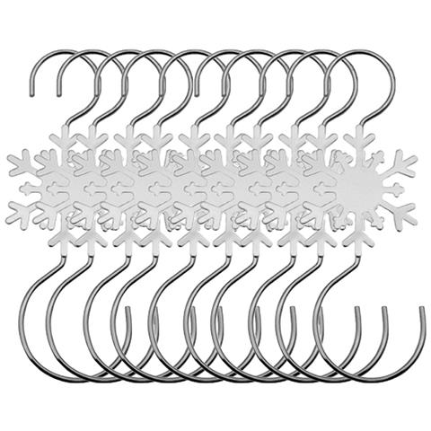 Grandi Ganci A Fiocco Di Neve Per Ornamenti - Set Da 10, Appendini In Metallo Per Decorazioni Albero Di Natale Silver - Foto 1