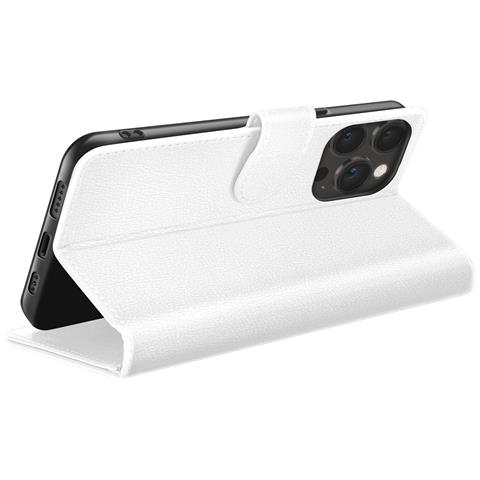 Custodia A Portafoglio Per Iphone 13 Pro Max Con Supporto E Linguetta Magnetica, Bianco - Foto 2