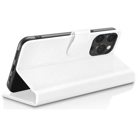 Custodia A Portafoglio Per Iphone 13 Pro Max Con Supporto E Linguetta Magnetica, Bianco - Foto 5