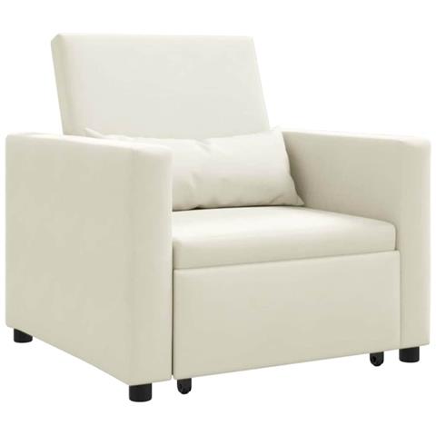 Divano Letto Singolo Crema 90 x 165 x 87 cm Velluto - Foto 1