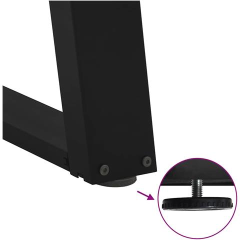 Gambe per tavolo da pranzo a forma di U 2 pz nere 50x(72-73) cm in acciaio - Foto 9