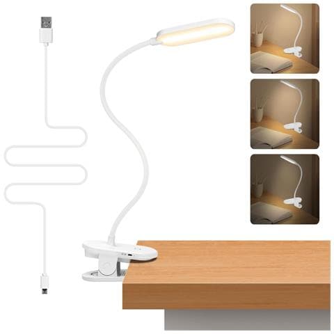Lampada Lettura Clip Flessibile 360° Led 4000k Luce Naturale Ricaricabile - Foto 1