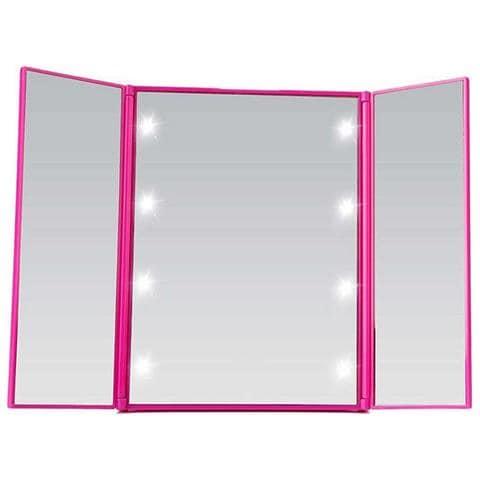 Specchio Per Trucco Tri-fold Con Led - Specchio Portatile Da Tavolo Rose Red - Foto 1