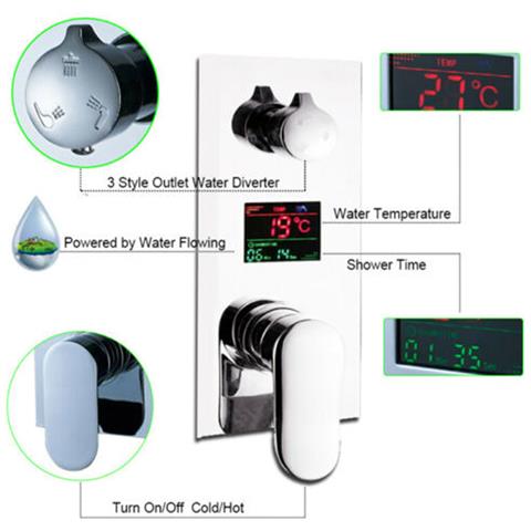 Set miscelatore doccia, Blackswan, tipo M73.66 LED, modello cromato lucido, misura 25 cm - Foto 4