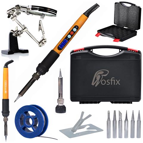 Set Di Strumenti Di Saldatura Professionale 13 In 1 Con Saldatore 60w - Display Lcd, Regolazione 180-500°c, Gradi 900m - Foto 1