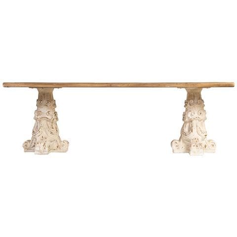 Tavolo In Legno E Magnesio Marrone E Bianco 240x95x78h Cm - Foto 2