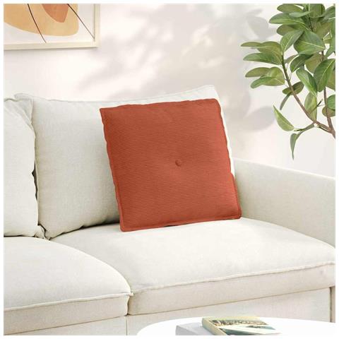 Cuscino per Schiena Rosso Arancio 50 x 45 cm Tessuto in Cords - Foto 2