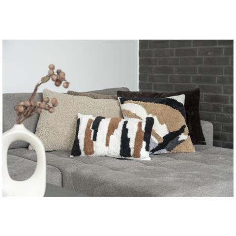Tavira Cuscino Rettangolare In Bouclé Grigio-beige 45x60 Cm - Foto 3