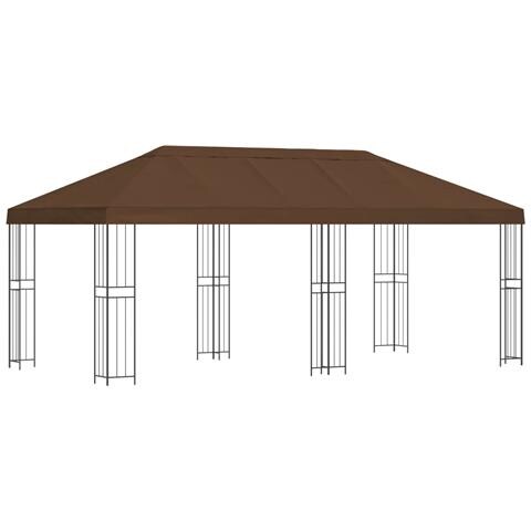 Gazebo con pareti laterali 6 x 3 m Marrone Poliestere e Acciaio - Foto 1