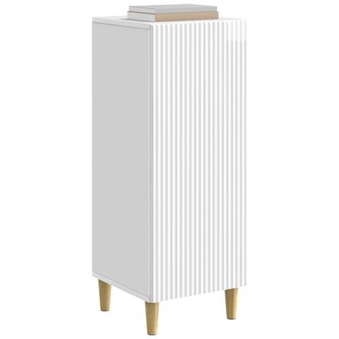 Credenza Bianco Lucido 33 x 34,5 x 90 cm Legno ingegnerizzato - Foto 2