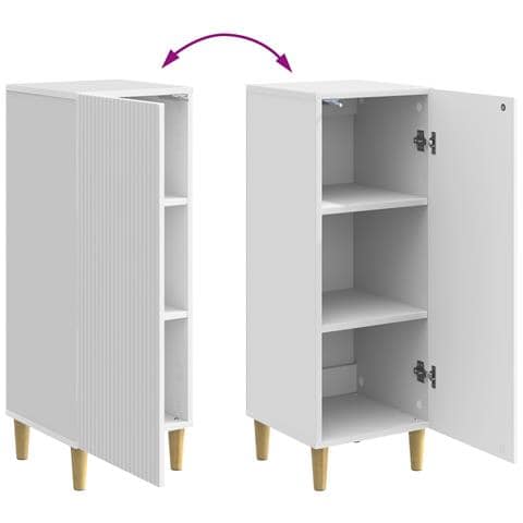 Credenza Bianco Lucido 33 x 34,5 x 90 cm Legno ingegnerizzato - Foto 9