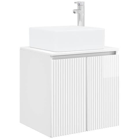 Mobile Lavabo da Parete Bianco Lucido 49,5 x 41 x 63 cm - Foto 1