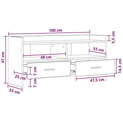 Mobile TV 100 x 33 x 47 cm Rovere Artigianale - Foto 8