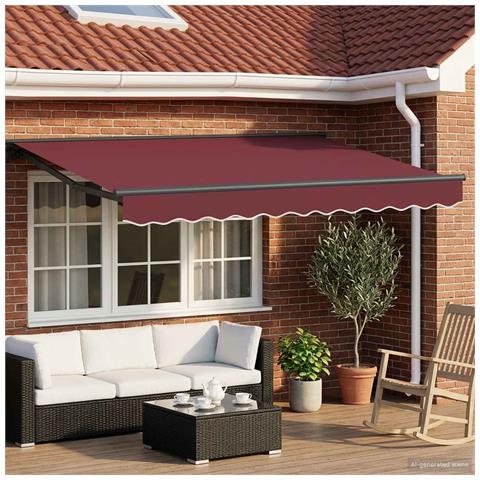 Tenda retrattile manuale Borgogna 3,5 x 2 m - Foto 2