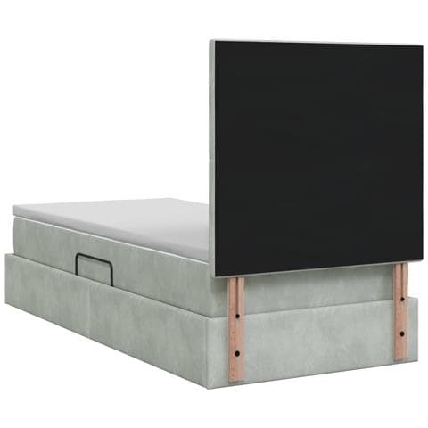 Letto con contenitore e materasso Grigio Chiaro 100 x 200 cm - Foto 9