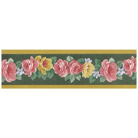 BORDO ADESIVO MODELLO PICCOLE ROSE VERD CM 5,20 x 10 MT - Foto 1