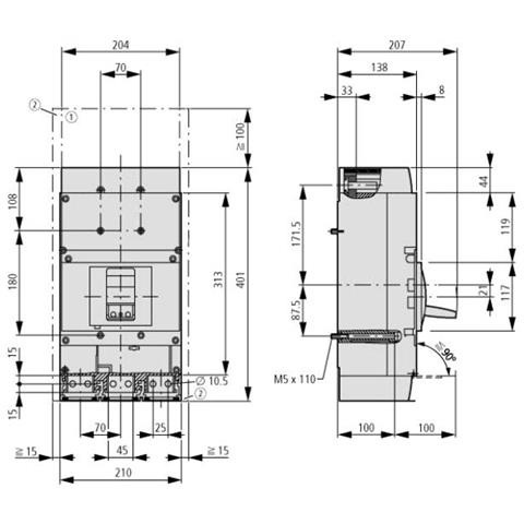 Moeller Moduled 3 Campo Da Interruttore Rilascio Elettronico 1250a Nzmn4ae1250 - Foto 2