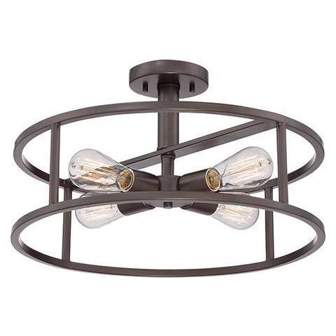 Quoizel Qz / newharbor / sf - Lampadario Da Soffitto, In Bronzo, 45,7 X 45,7 X 26,7 Cm - Foto 2