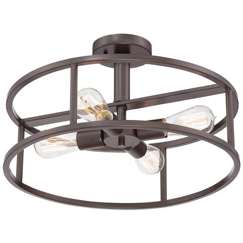 Quoizel Qz / newharbor / sf - Lampadario Da Soffitto, In Bronzo, 45,7 X 45,7 X 26,7 Cm - Foto 9