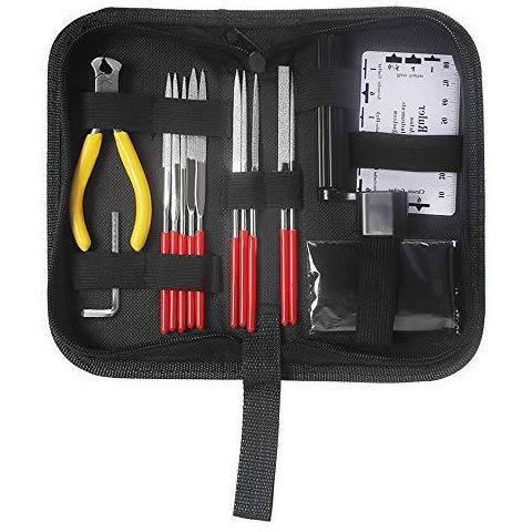 Chitarra Cura E Manutenzione Accessori Tools File Corredo Dellinsieme Con La Chitarra Ago String Azione Righello Gauge String Winder E Cutter Chitarra Chiave Per La Chitarra Ukulele Basso Strumenti A Corda (15 Pz) - Foto 1