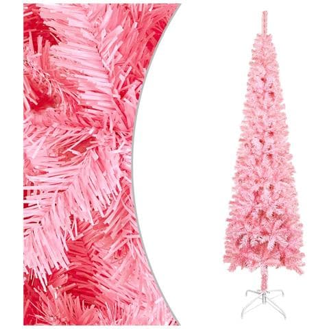 Albero di Natale Sottile Rosa 180 cm - Foto 1