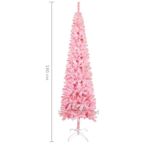 Albero di Natale Sottile Rosa 180 cm - Foto 7