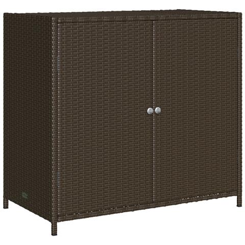 Armadietto Portaoggetti Giardino Marrone 83x45x76 Cm Polyrattan - Foto 2