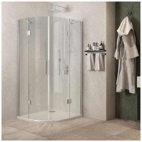 Box Doccia Semicircolare Angolare Ginestra 88-90x88-90xh 195 Cristallo 8 Mm - Foto 1