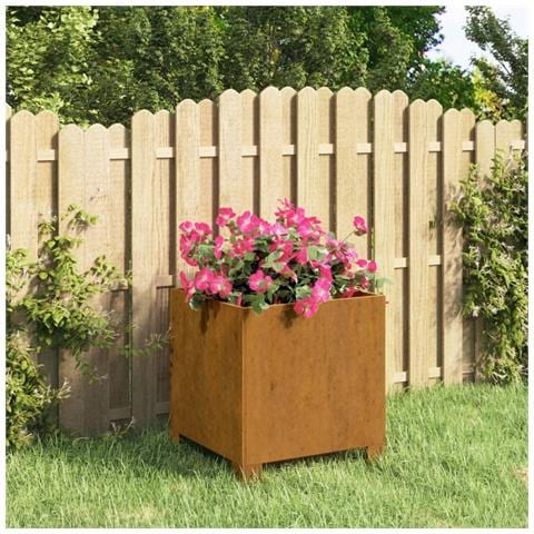 Fioriera Con Gambe Ruggine 32x30x33 Cm Acciaio Corten - Foto 9