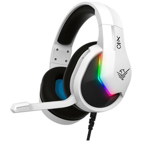 Cuffie con Microfono RGB Colore USB Biano /Nero - Foto 1