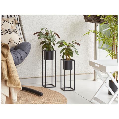 Vaso Per Piante Rialzato Idra Metallo 15 Cm Nero - Foto 1