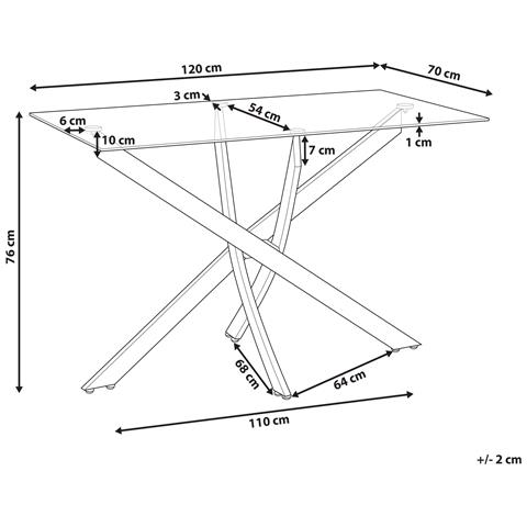 Tavolo Da Pranzo Maramo Argento 120 Cm 70 Cm Vetro Temperato - Foto 5