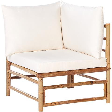 Set Da Giardino Con Tavolo 4 Posti Cerreto Legno Di Bambù Bianco Sporco - Foto 2