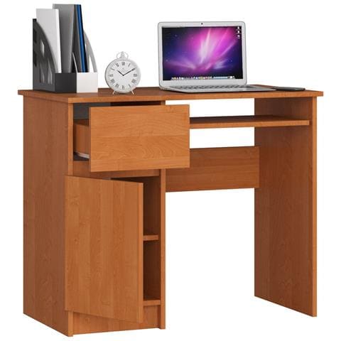 Scrivania per computer PIKSEL sinistro, 1 anta e 1 cassetto, 90x50x77 cm, Colore Ontano - Foto 2
