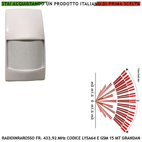 Rilevatore Movimento Intrusi Doppio Infrarosso Via Radio 433,92 Mhz Anti-jamming Portata 15 Metri Grandangolo Walk Tes - Foto 1