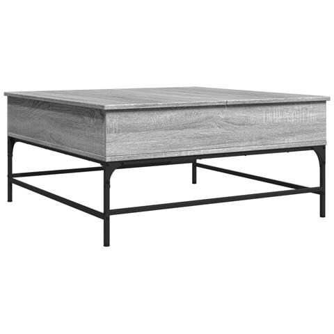 Tavolino Grigio Sonoma 95x95x45 Cm Legno Multistrato E Metallo - Foto 2