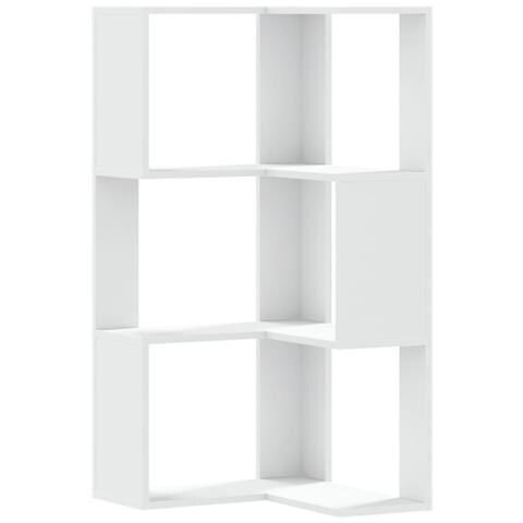 Libreria Angolare 3ripiani Bianca 50x50x102cm Legno Multistrato - Foto 2