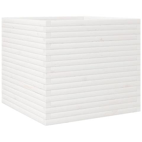 Fioriera Da Giardino Bianca 80x80x68,5cm Legno Massello Di Pino - Foto 2