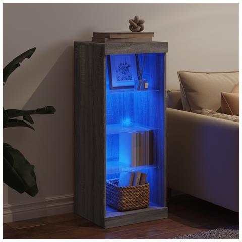 Credenza con Luci LED Grigio Sonoma 41x37x100 cm - Foto 2