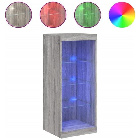 Credenza con Luci LED Grigio Sonoma 41x37x100 cm - Foto 1