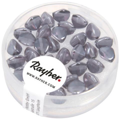 32 Pezzi - Perle In Vetro Triangolare 7mm - Colore Grigio Antracite - Foto 1