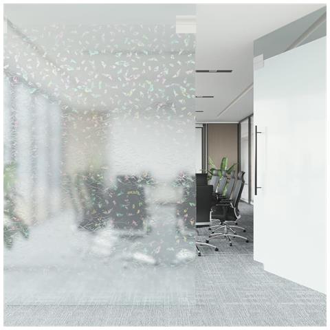 Pellicola Finestra Smerigliata Motivo Arcobaleno 3d 60x2000 Pvc - Foto 3