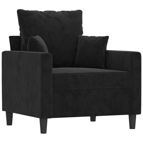 Poltrona Nero 60 Cm Velluto - Foto 2