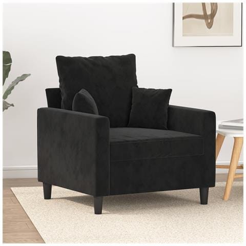 Poltrona Nero 60 Cm Velluto - Foto 1
