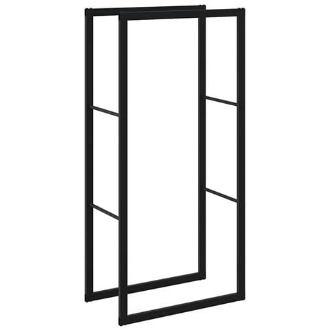 Rastrelliera Per Legna Da Ardere Nera 55x30x116 Cm In Acciaio - Foto 2