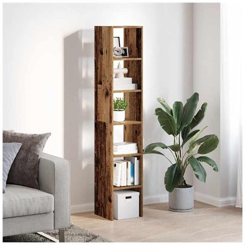 Librerie 2 Pz Impilabili Legno Antico 30x30x80 Cm In Truciolato - Foto 3