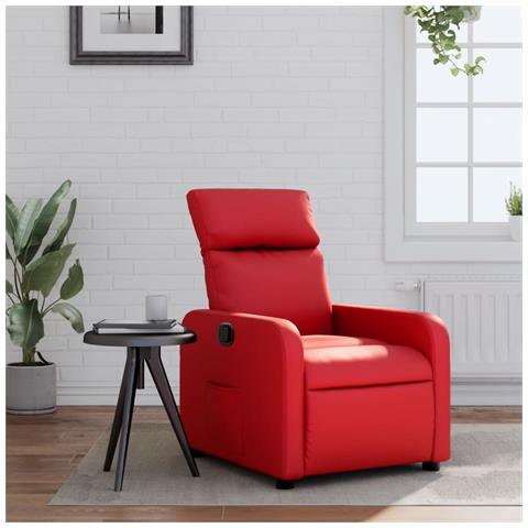 Poltrona Reclinabile Rossa In Similpelle - Foto 1