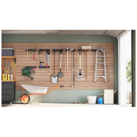 Portautensili Da Giardino A Muro 8 Pz Neri In Acciaio - Foto 3